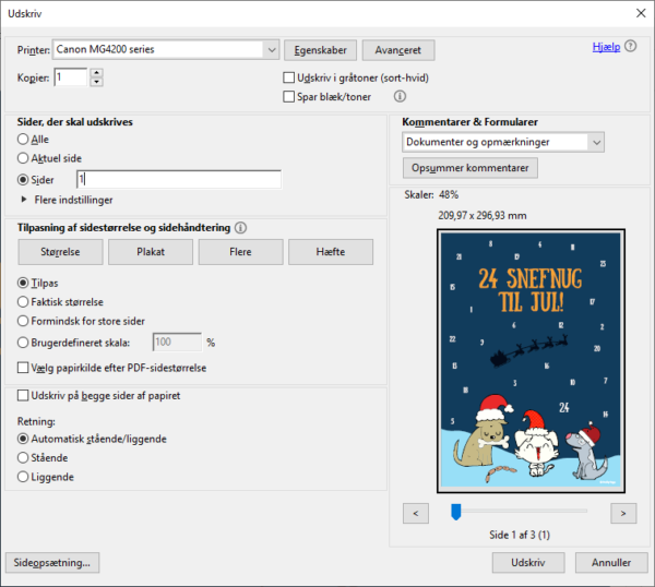Print julekalender til Medister-ekspeditionen